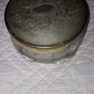 Art Deco Vanity Powder Jar Depression Glass
